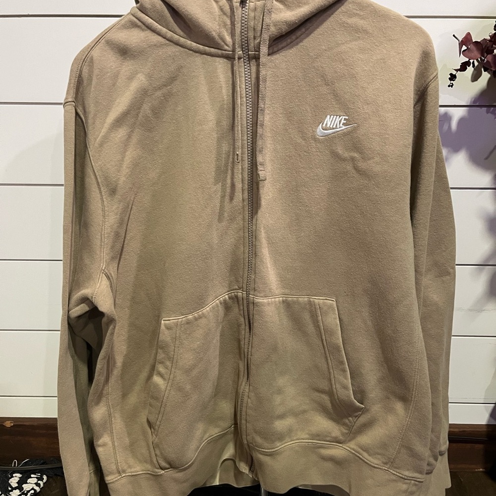Nike Beige Full-Zip Hoodie